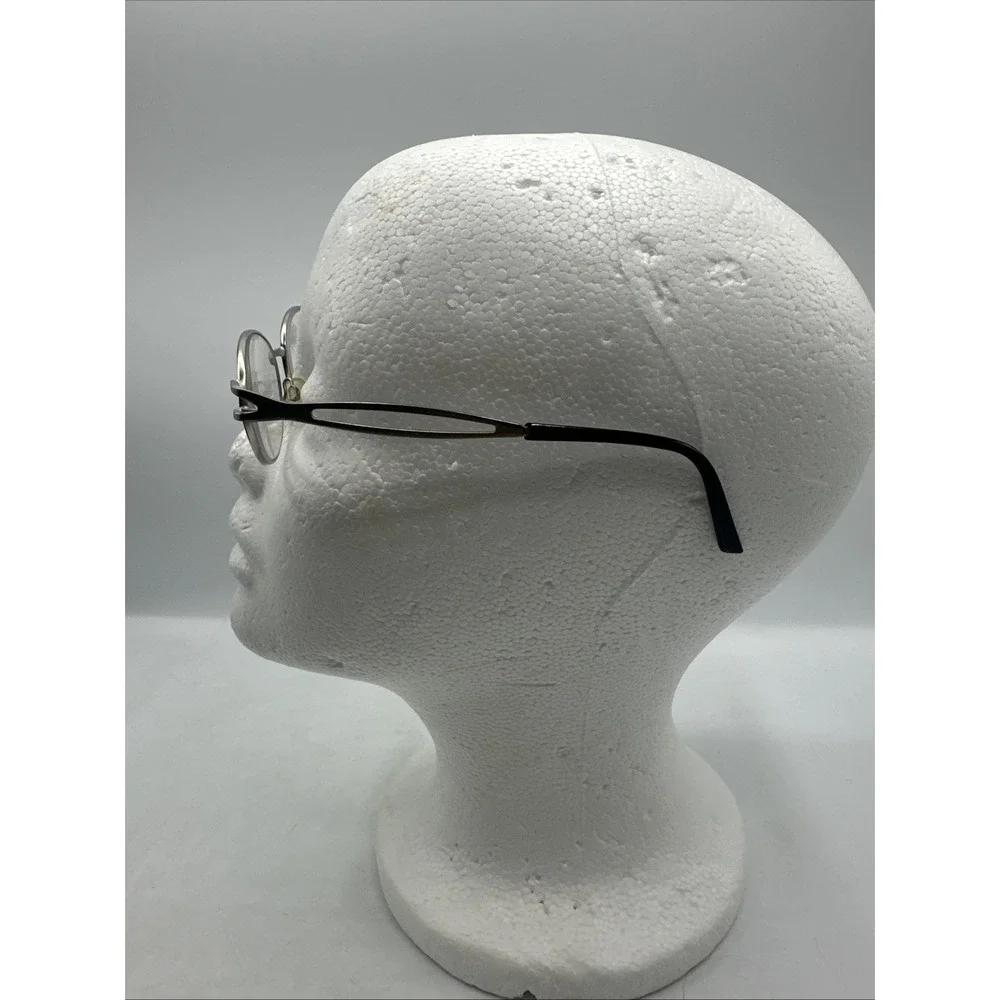 Oval Eyeglasses Frames Silver Tone Metal Full Rim Modern Stephanie Silver